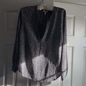 Joie Black and White Patterned Blouse